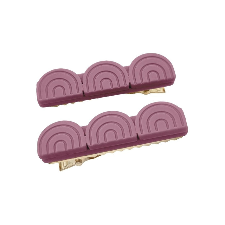 GRECH & CO plaukų segtukų rinkinys Tri Rainbow Bar – MAUVE ROSE