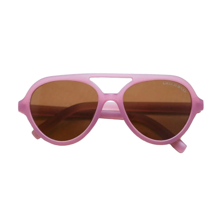 GRECH & CO aviatoriaus stiliaus vaikiški akiniai nuo saulės – MAUVE ROSE