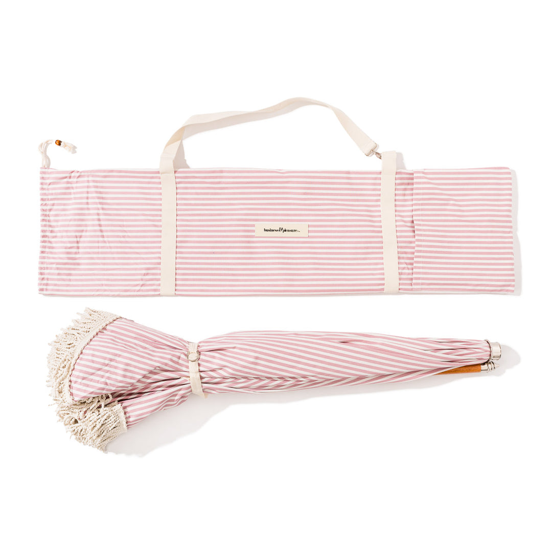 Business & Pleasure paplūdimio skėtis nuo saulės – PREMIUM LAURENS PINK STRIPE