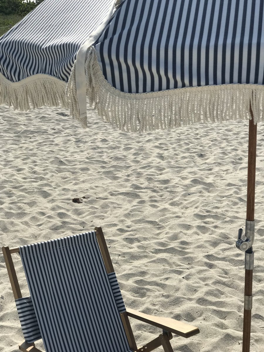 Business & Pleasure paplūdimio skėtis nuo saulės – PREMIUM LAURENS NAVY STRIPE