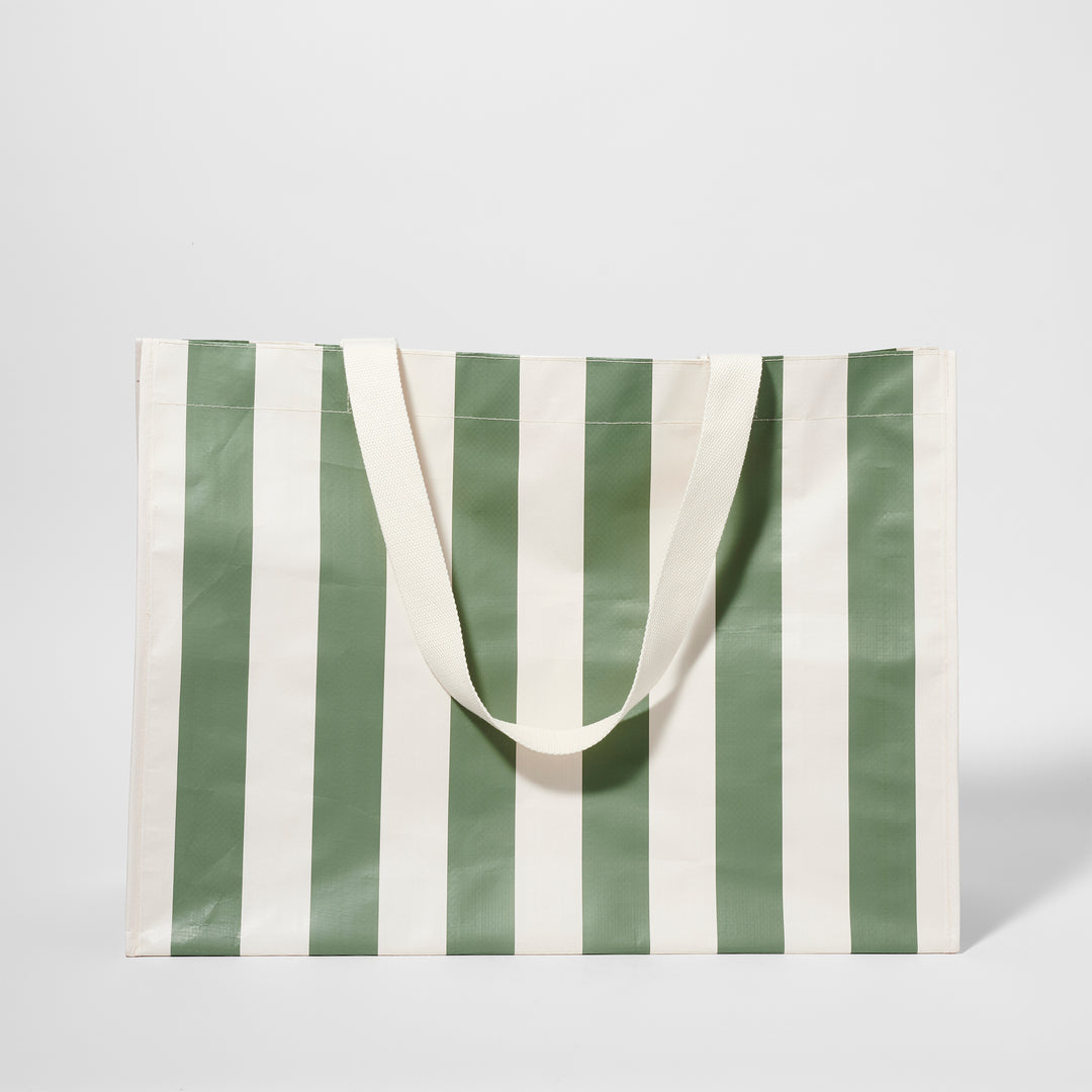 SUNNYLiFE paplūdimio krepšys  – THE VACAY OLIVE STRIPE