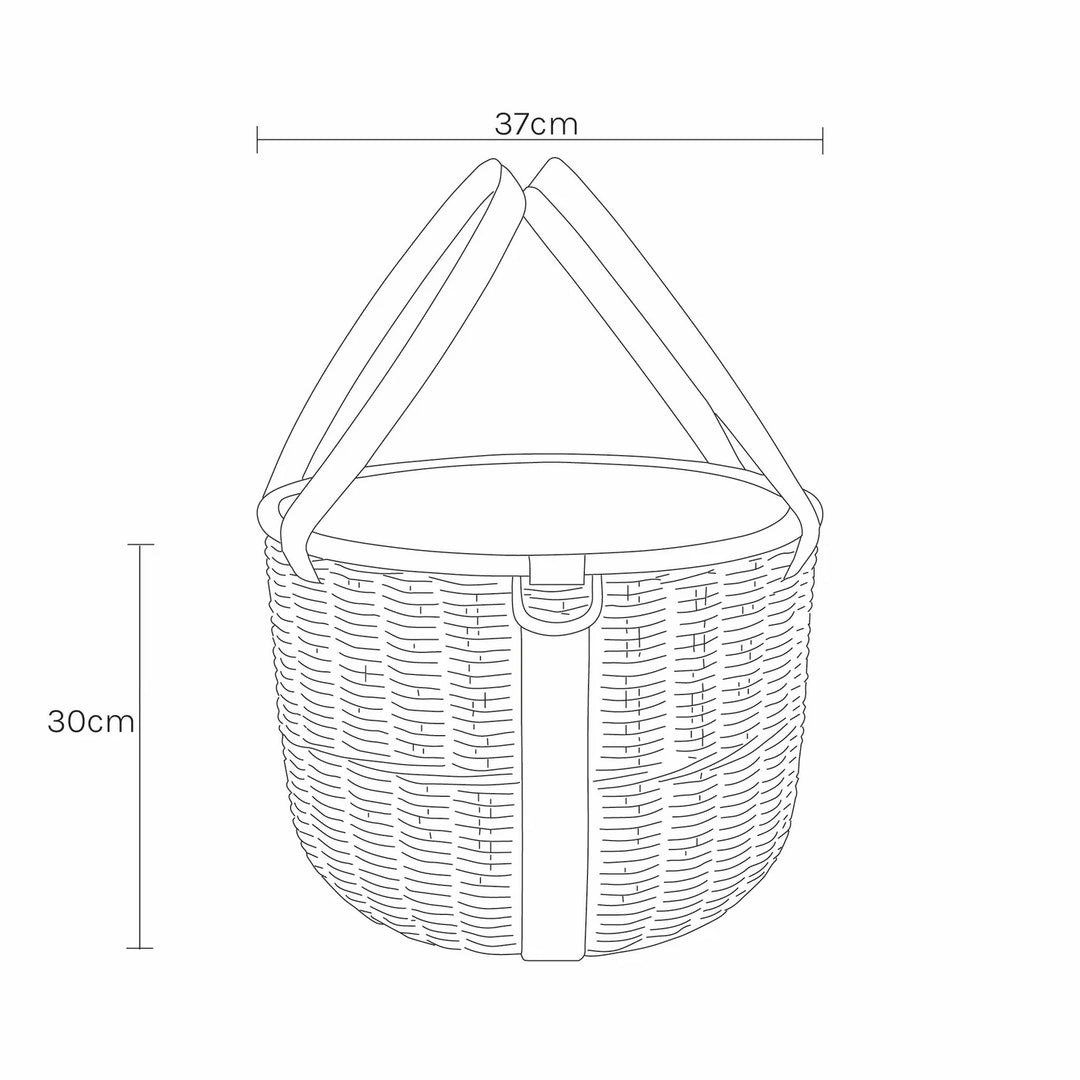 SUNNYLiFE  apvalus pikniko krepšys - šaltkrepšis  – LE WEEKEND NATURAL