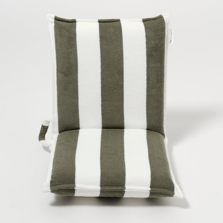 SUNNYLiFE paplūdimio kėdė Folding – THE VACAY OLIVE STRIPE