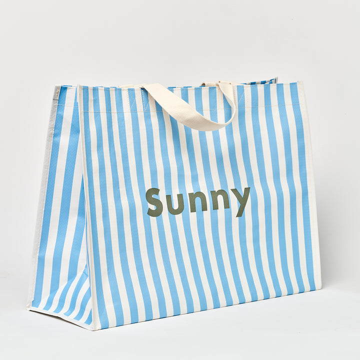 SUNNYLiFE paplūdimio krepšys  – LA MER MED BLUE STRIPE