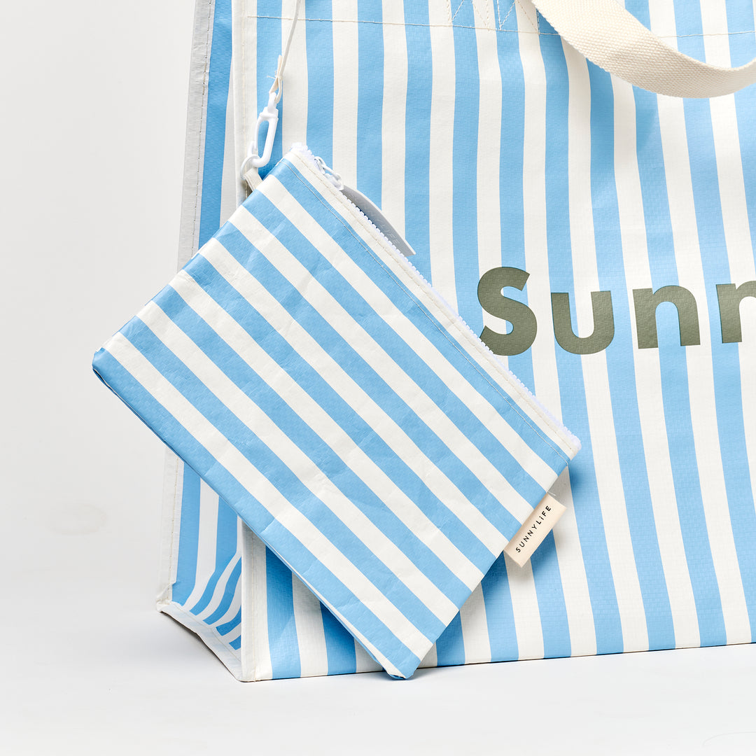 SUNNYLiFE paplūdimio krepšys  – LA MER MED BLUE STRIPE