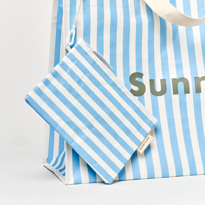 SUNNYLiFE paplūdimio krepšys  – LA MER MED BLUE STRIPE