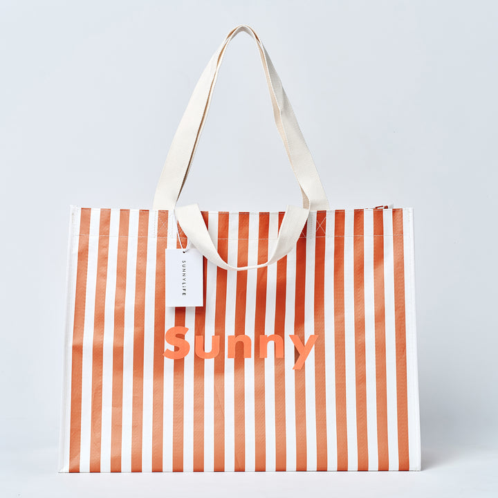 SUNNYLiFE paplūdimio krepšys  – TIERRA CLAY STRIPE
