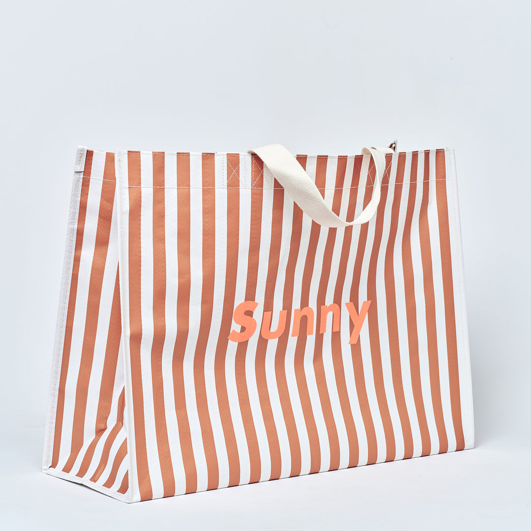 SUNNYLiFE paplūdimio krepšys  – TIERRA CLAY STRIPE