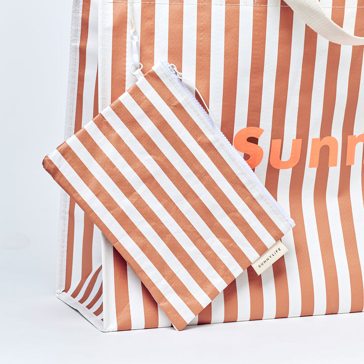 SUNNYLiFE paplūdimio krepšys  – TIERRA CLAY STRIPE
