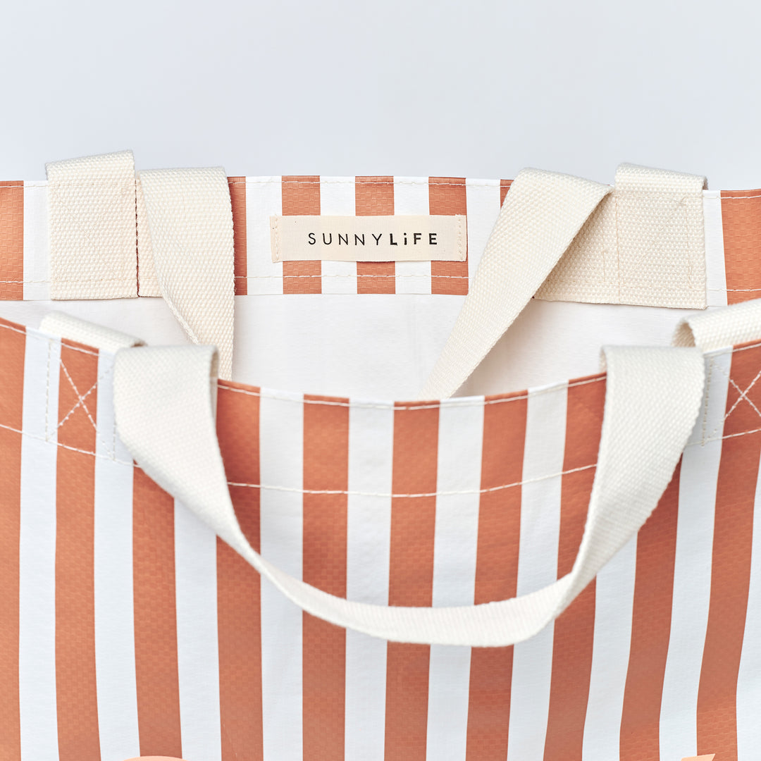 SUNNYLiFE paplūdimio krepšys  – TIERRA CLAY STRIPE
