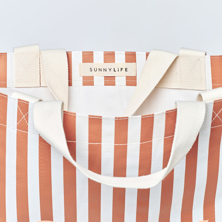 SUNNYLiFE paplūdimio krepšys  – TIERRA CLAY STRIPE