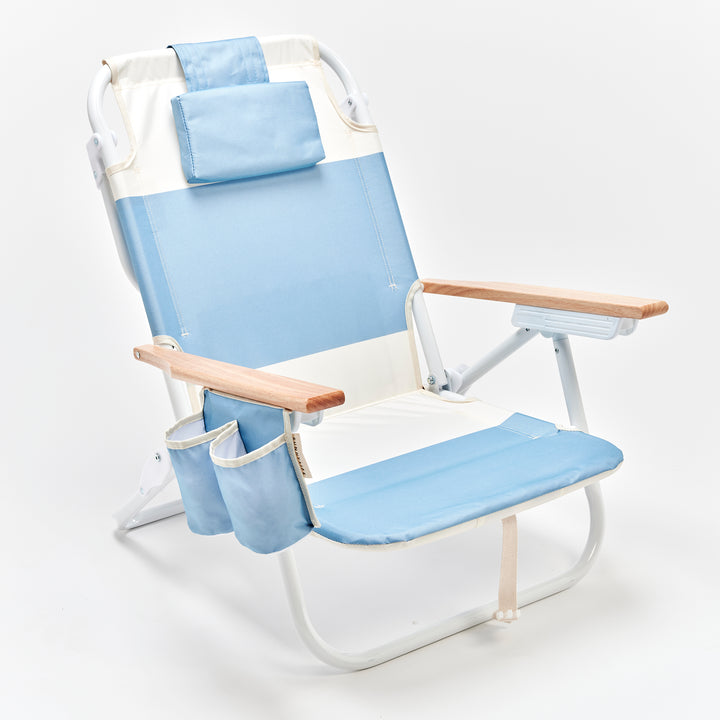 SUNNYLiFE paplūdimio kėdė Deluxe – LA MER MED BLUE BLOCK