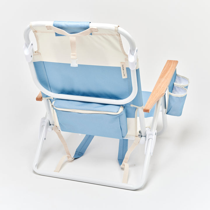 SUNNYLiFE paplūdimio kėdė Deluxe – LA MER MED BLUE BLOCK