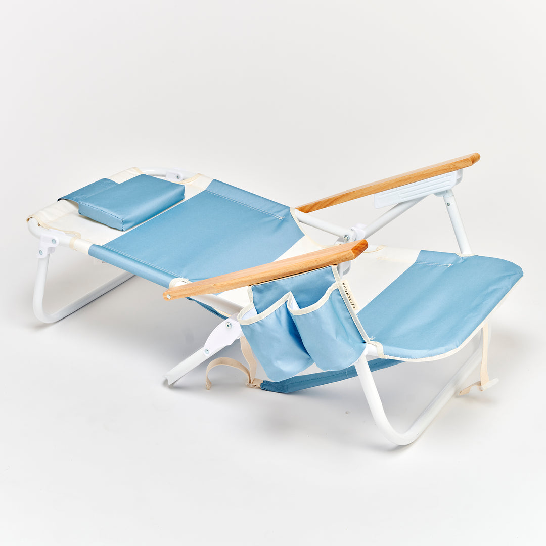 SUNNYLiFE paplūdimio kėdė Deluxe – LA MER MED BLUE BLOCK