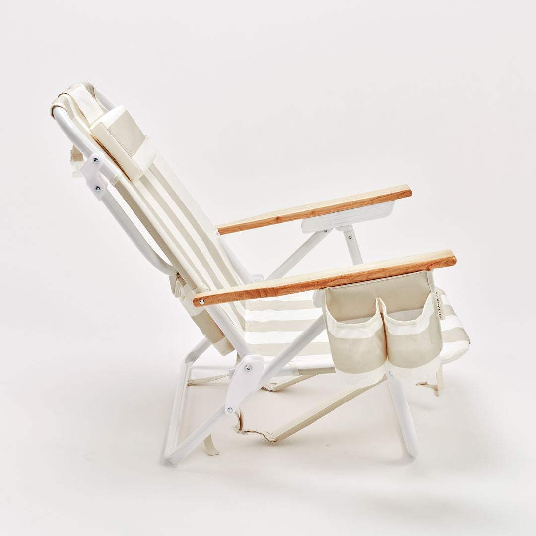 SUNNYLiFE paplūdimio kėdė Deluxe – OYSTER STRIPE