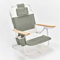 SUNNYLiFE paplūdimio kėdė Deluxe – SEAGRASS SAGE BLOCK