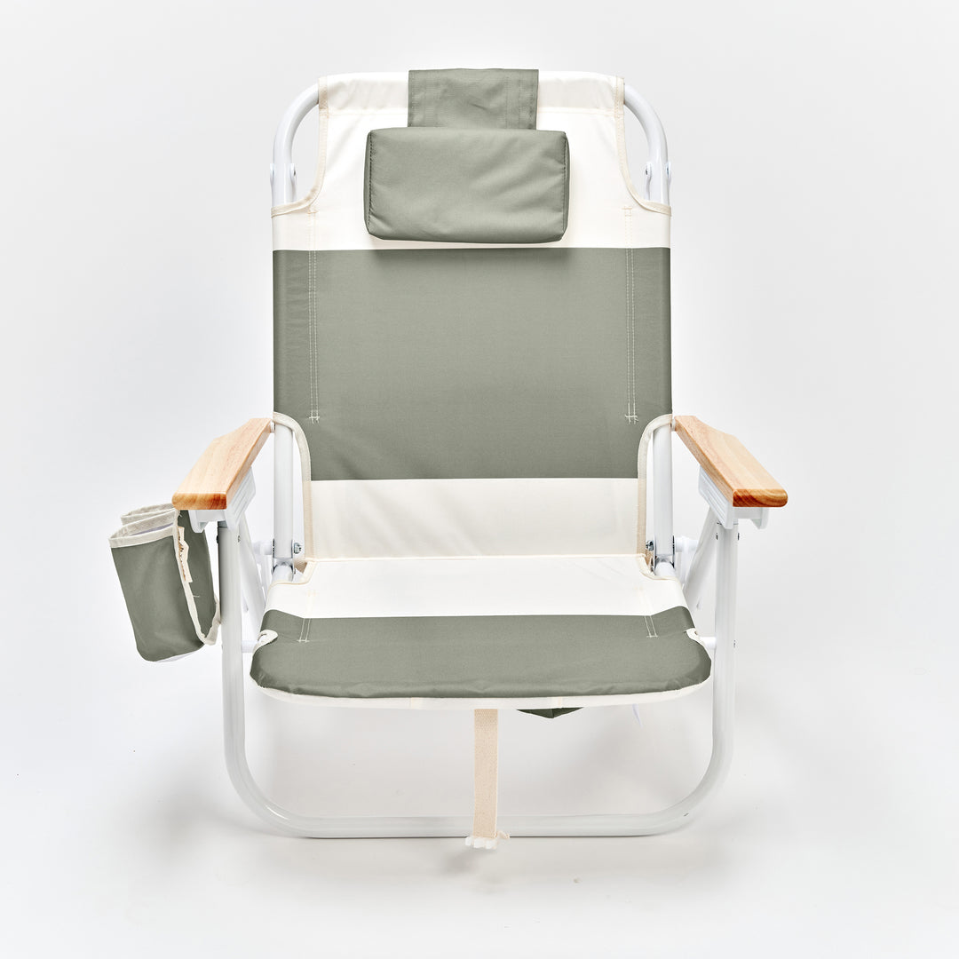 SUNNYLiFE paplūdimio kėdė Deluxe – SEAGRASS SAGE BLOCK