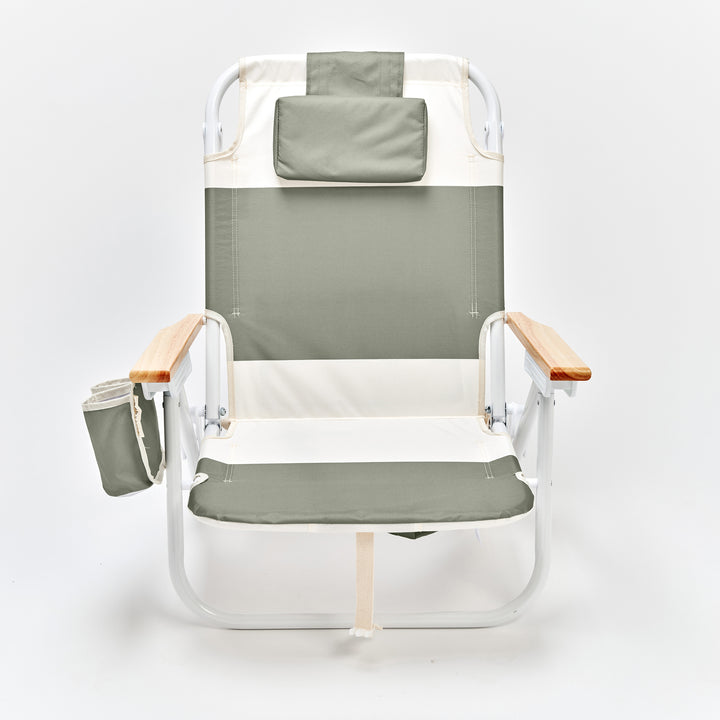 SUNNYLiFE paplūdimio kėdė Deluxe – SEAGRASS SAGE BLOCK