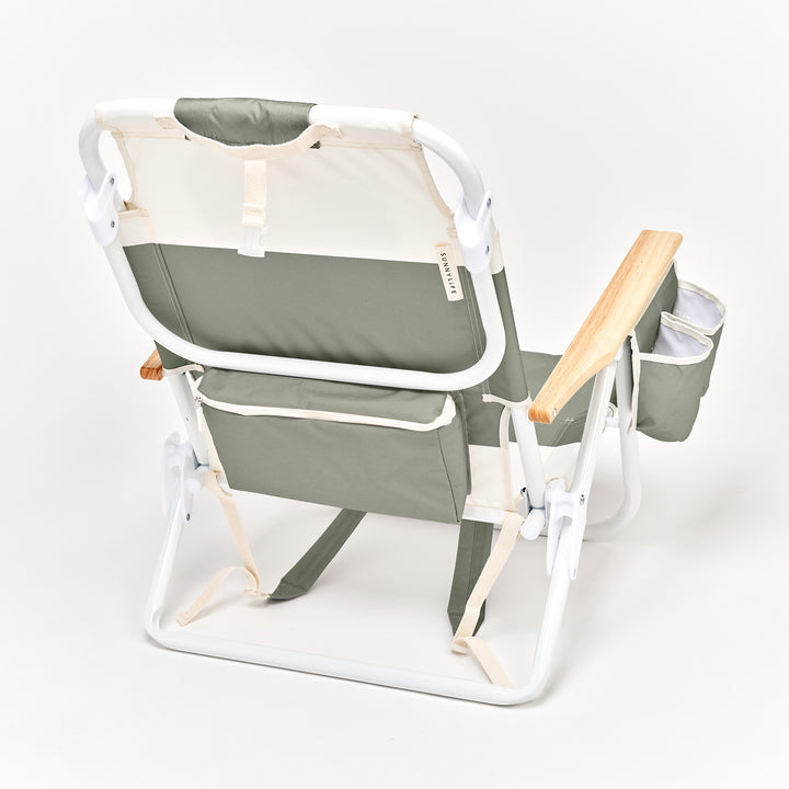 SUNNYLiFE paplūdimio kėdė Deluxe – SEAGRASS SAGE BLOCK