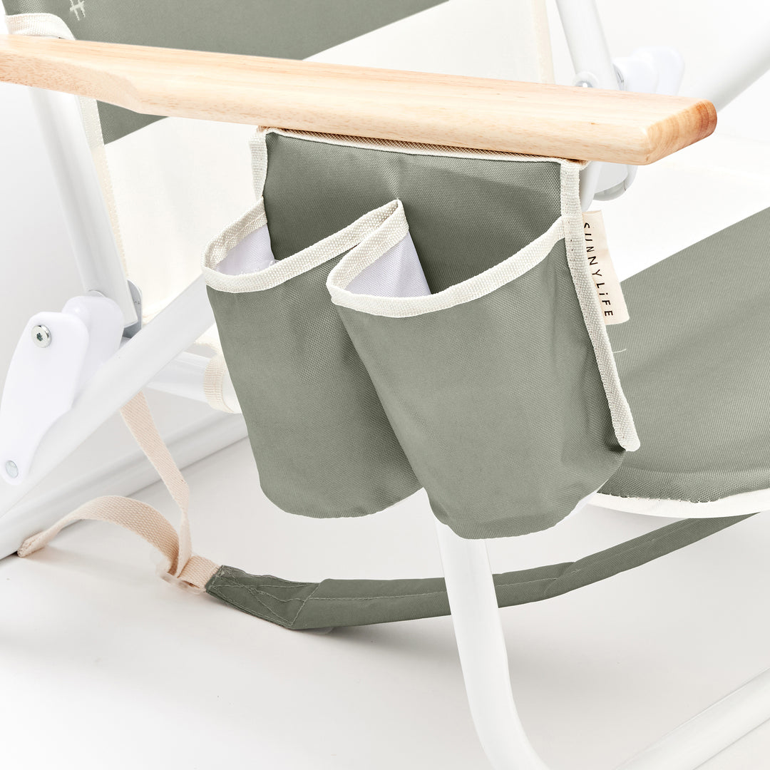 SUNNYLiFE paplūdimio kėdė Deluxe – SEAGRASS SAGE BLOCK