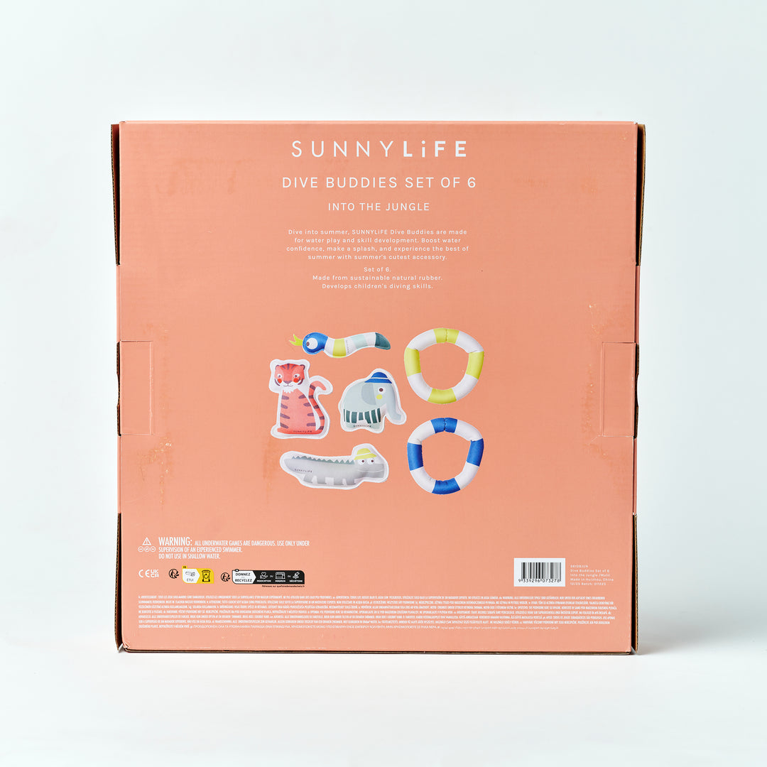 SUNNYLiFE nardymo žaislai – JUNGLE MULTI SET OF 6