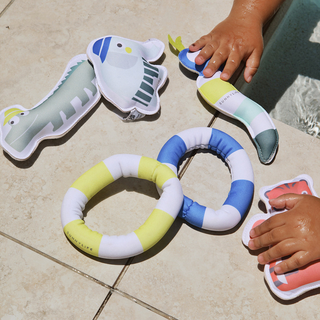 SUNNYLiFE nardymo žaislai – JUNGLE MULTI SET OF 6