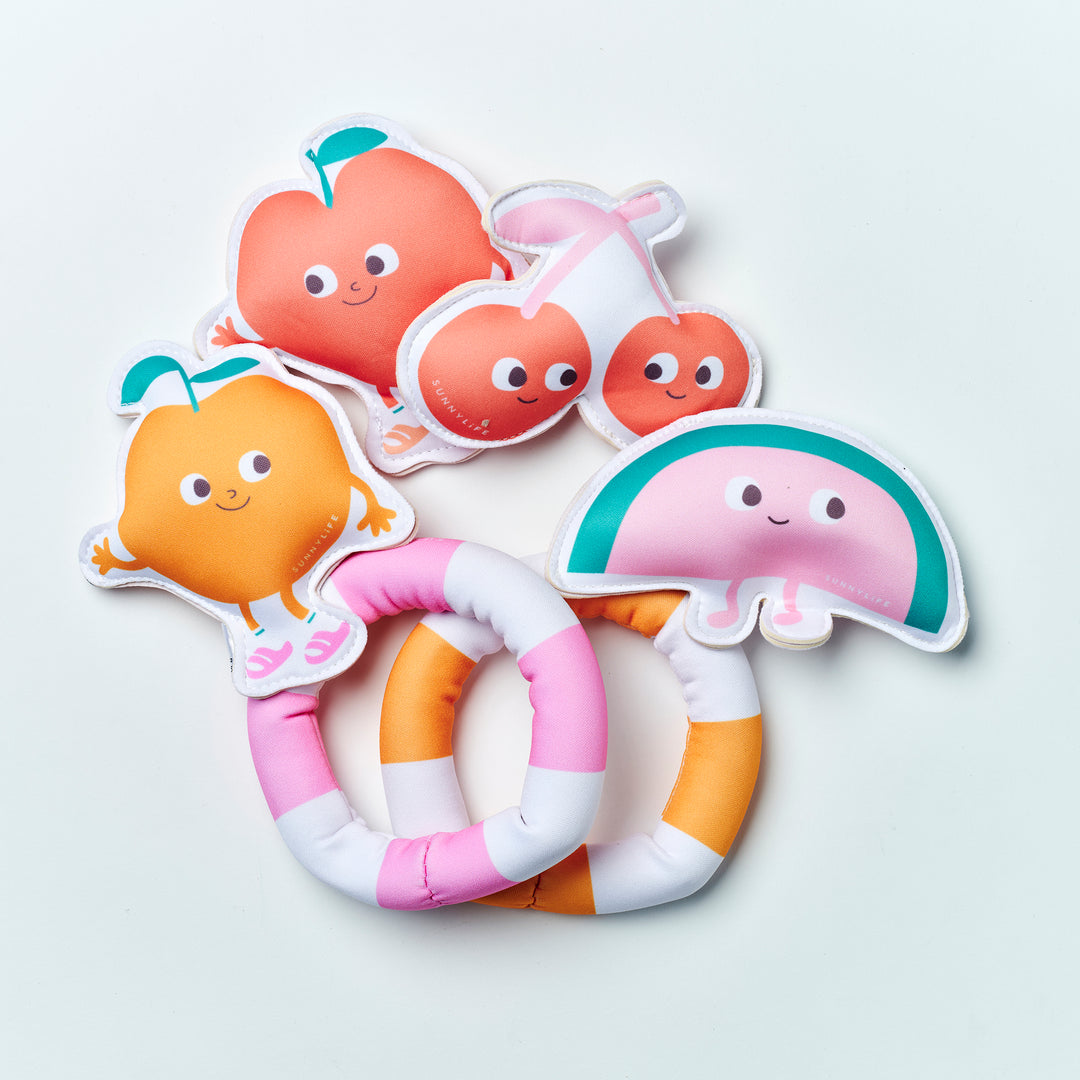 SUNNYLiFE nardymo žaislai – POPPY THE PEACH MULTI SET OF 6