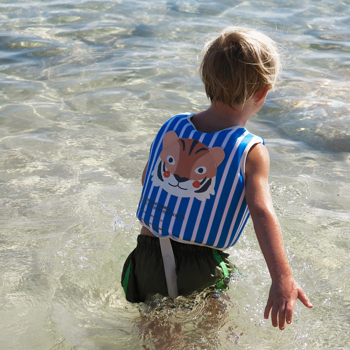 SUNNYLiFE plaukimo liemenė (2 – 3 m.)  – TINO THE TIGER BLUE