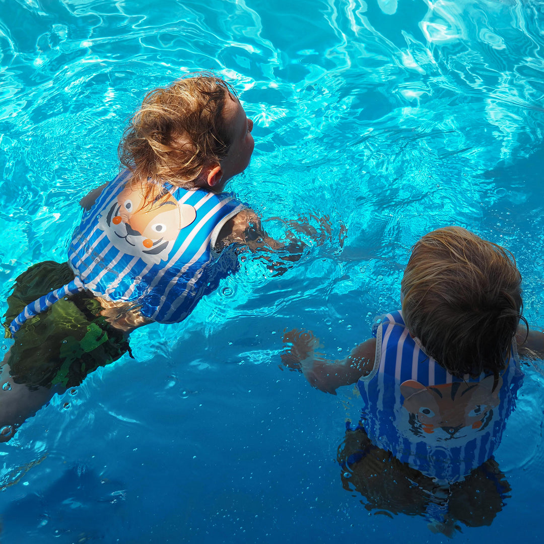 SUNNYLiFE plaukimo liemenė (2 – 3 m.)  – TINO THE TIGER BLUE
