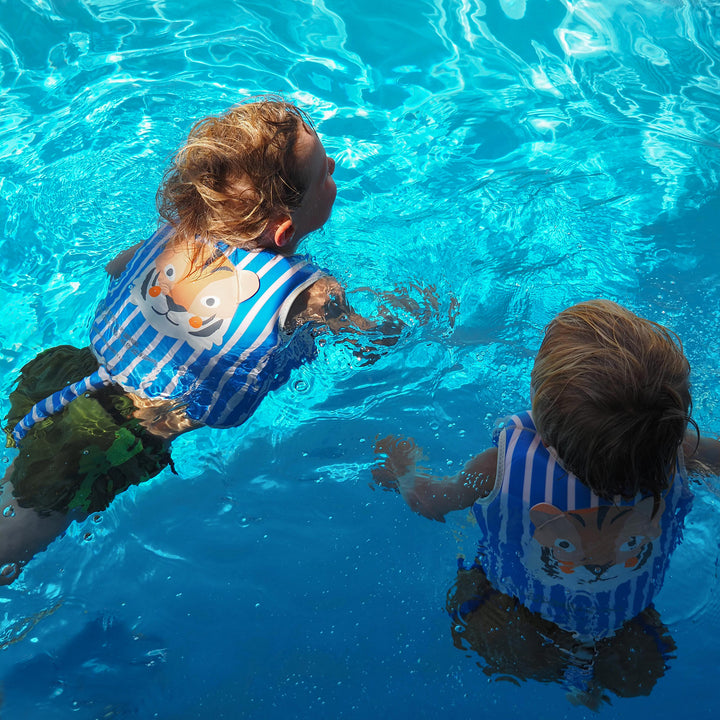 SUNNYLiFE plaukimo liemenė (2 – 3 m.)  – TINO THE TIGER BLUE