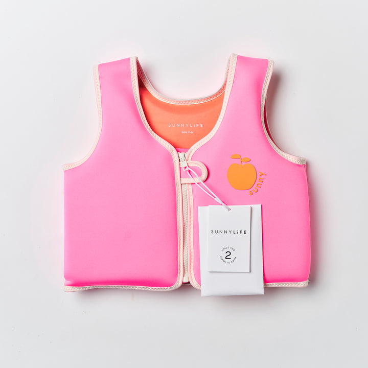 SUNNYLiFE plaukimo liemenė (3 - 6 m.)  – POPPY THE PEACH NEON PINK