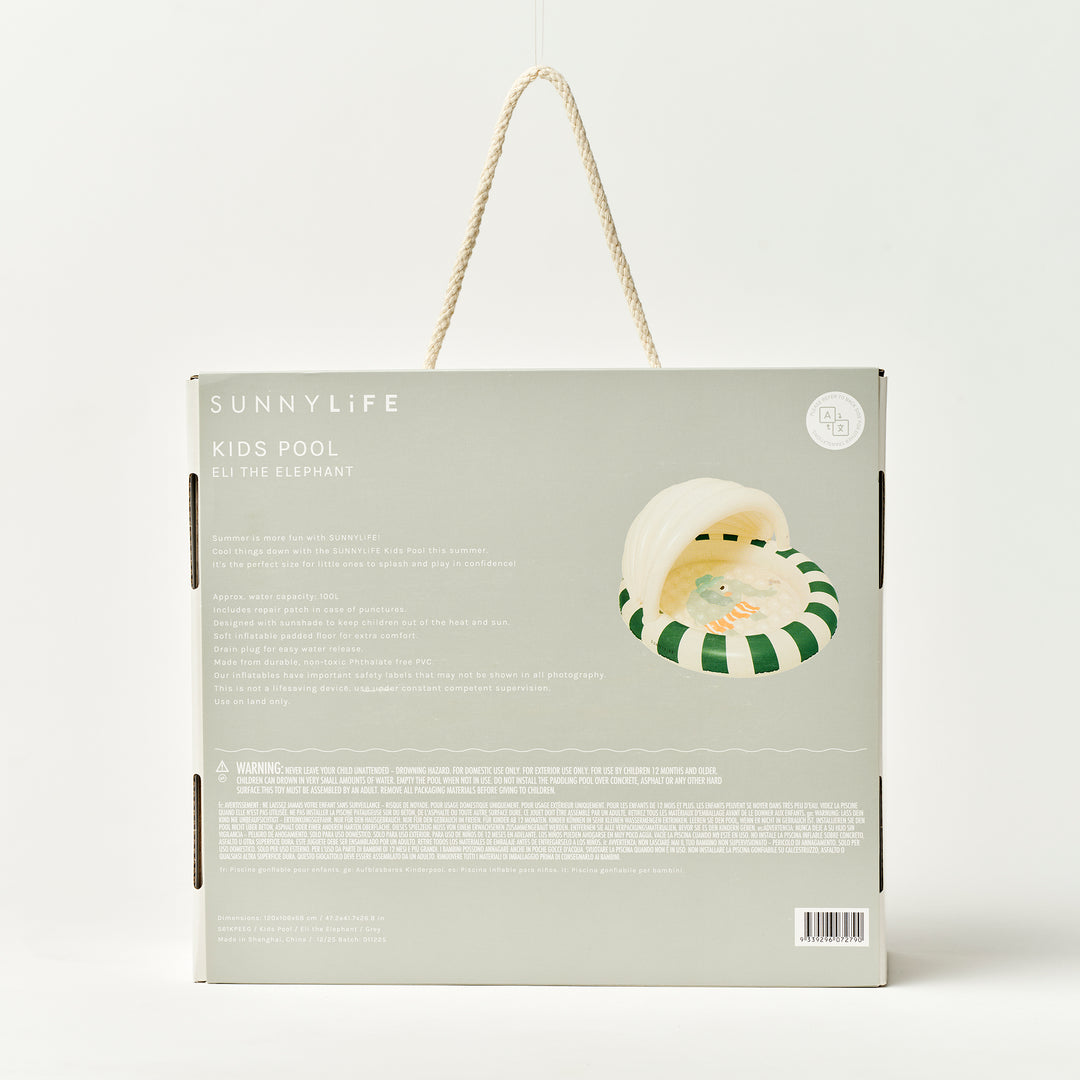 SUNNYLiFE pripučiamas baseinas  – ELI THE ELEPHANT GREY