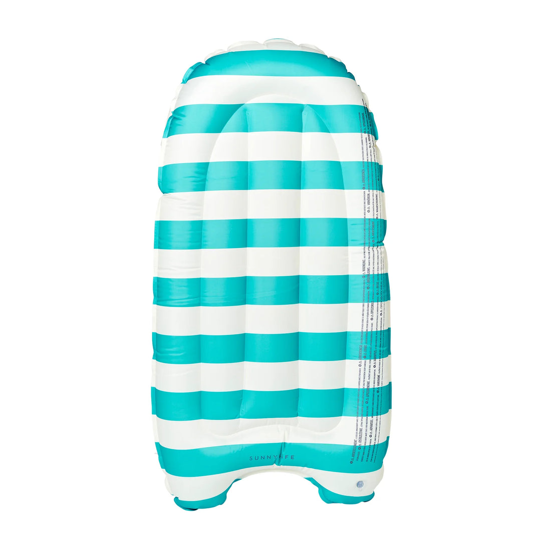 SUNNYLiFE pripučiama plaukimo lenta  – POPPY THE PEACH GREEN STRIPE