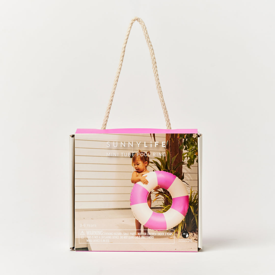 SUNNYLiFE pripučiamas plaukimo ratas – MAGENTA STRIPE