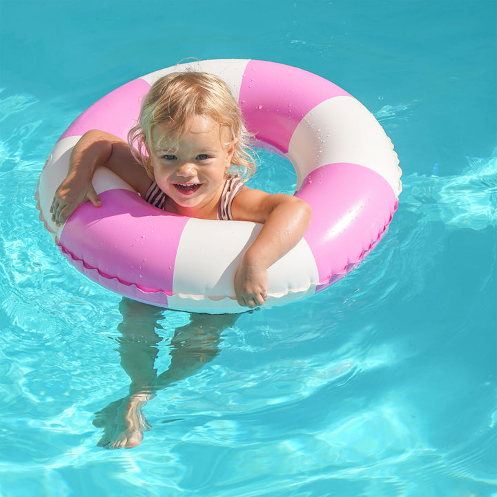 SUNNYLiFE pripučiamas plaukimo ratas – MAGENTA STRIPE