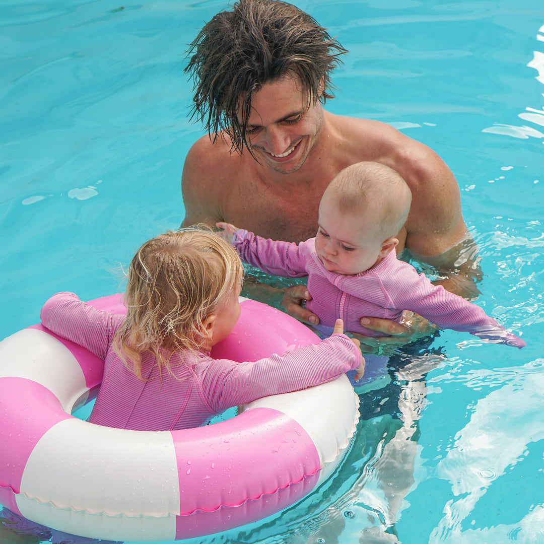 SUNNYLiFE pripučiamas plaukimo ratas – MAGENTA STRIPE