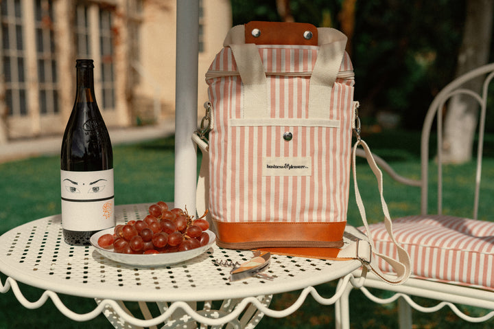 Business & Pleasure gėrimų šaltkrepšis – LAUREN'S PINK STRIPE - Summer Boutique - BPA-WCB-LAU-PNK