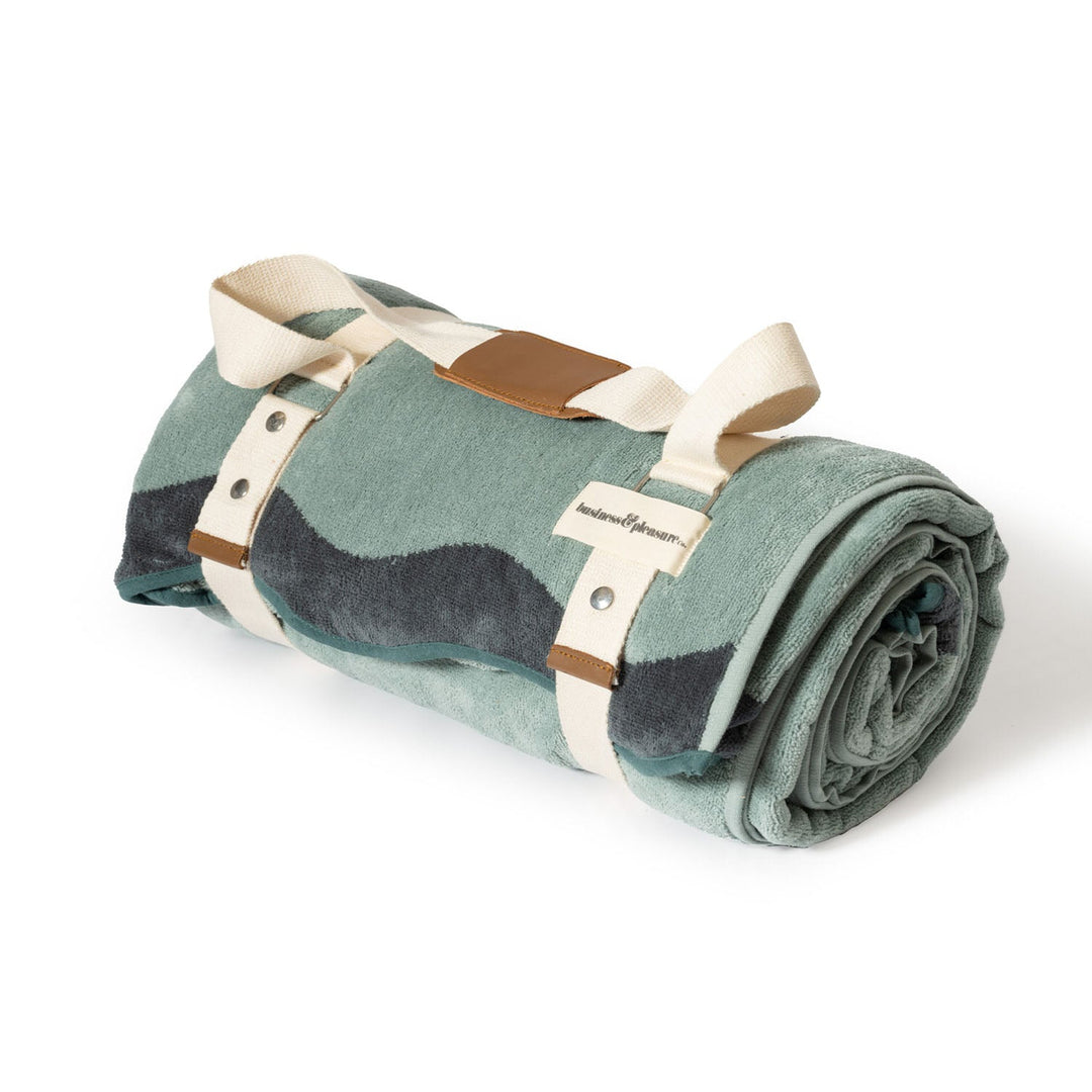 Business & Pleasure paplūdimio ir pikniko pledas – RIVIERA GREEN - Summer Boutique - BPA-BKT-RIV-GRN