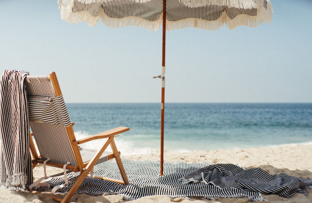 Business & Pleasure paplūdimio rankšluostis – LAUREN ‘S NAVY STRIPE - Summer Boutique - BPA-TWL-LAU-NVY