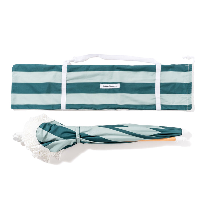 Business & Pleasure paplūdimio skėtis nuo saulės – CREW GREEN STRIPE - Summer Boutique - BPU-H-CRW-GRN