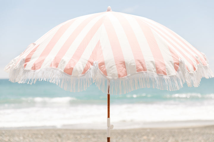 Business & Pleasure paplūdimio skėtis nuo saulės – CREW PINK STRIPE - Summer Boutique - BPU-H-CRW-PNK