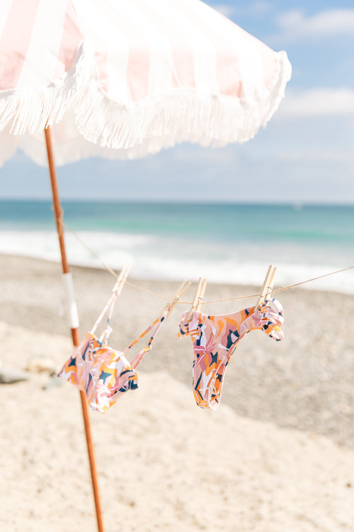 Business & Pleasure paplūdimio skėtis nuo saulės – CREW PINK STRIPE - Summer Boutique - BPU-H-CRW-PNK