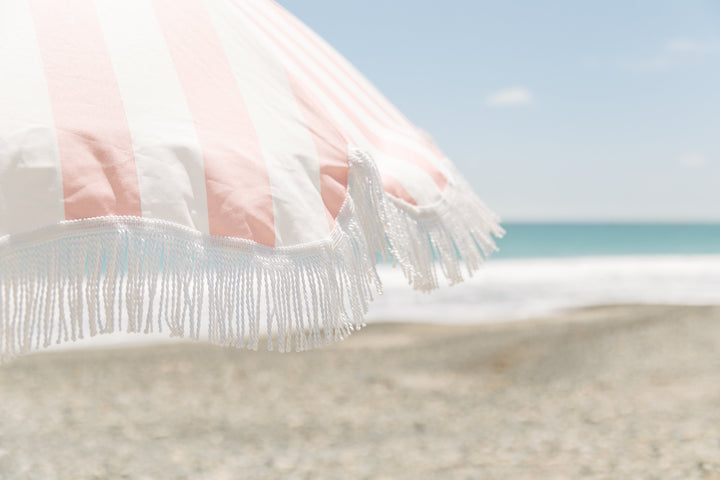 Business & Pleasure paplūdimio skėtis nuo saulės – CREW PINK STRIPE - Summer Boutique - BPU-H-CRW-PNK