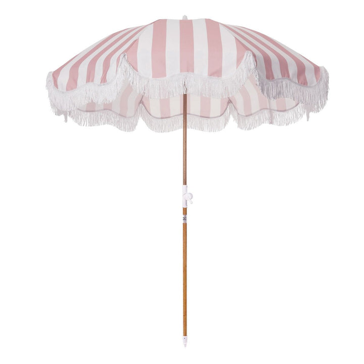 Business & Pleasure paplūdimio skėtis nuo saulės – CREW PINK STRIPE - Summer Boutique - BPU-H-CRW-PNK