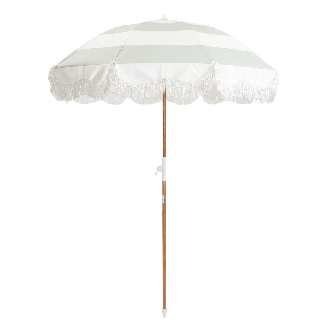 Business & Pleasure paplūdimio skėtis nuo saulės – SAGE CAPRI STRIPE - Summer Boutique - BPU-H-CAP-SAG