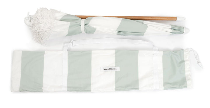 Business & Pleasure paplūdimio skėtis nuo saulės – SAGE CAPRI STRIPE - Summer Boutique - BPU-H-CAP-SAG