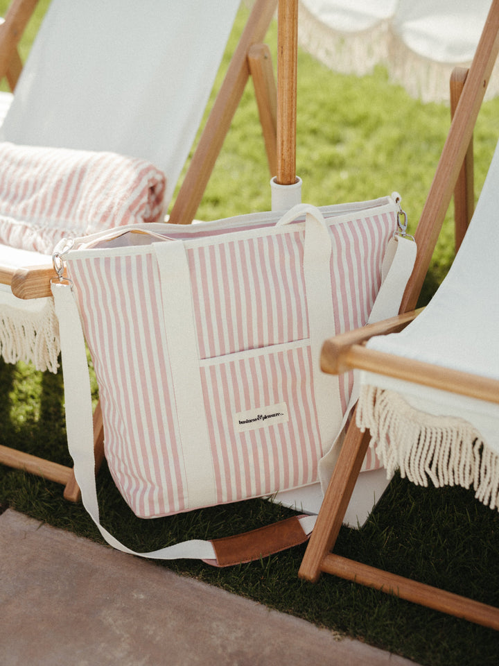 Business & Pleasure Tote šaltkrepšis – LAUREN‘ S PINK STRIPE - Summer Boutique - BPA-CBB-LAU-PNK