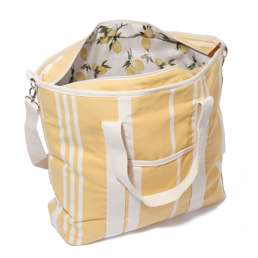 Business & Pleasure Tote šaltkrepšis – VINTAGE YELLOW STRIPE - Summer Boutique - BPA-CBB-VTG-YEL