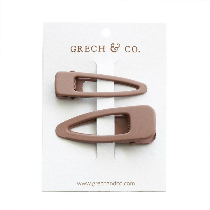 GRECH & CO plaukų segtukų rinkinys Matte Clips – BURLWOOD - Summer Boutique - s2matte I