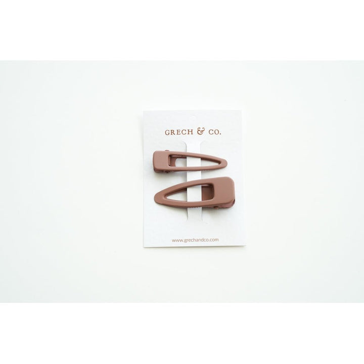 GRECH & CO plaukų segtukų rinkinys Matte Clips – BURLWOOD - Summer Boutique - s2matte I